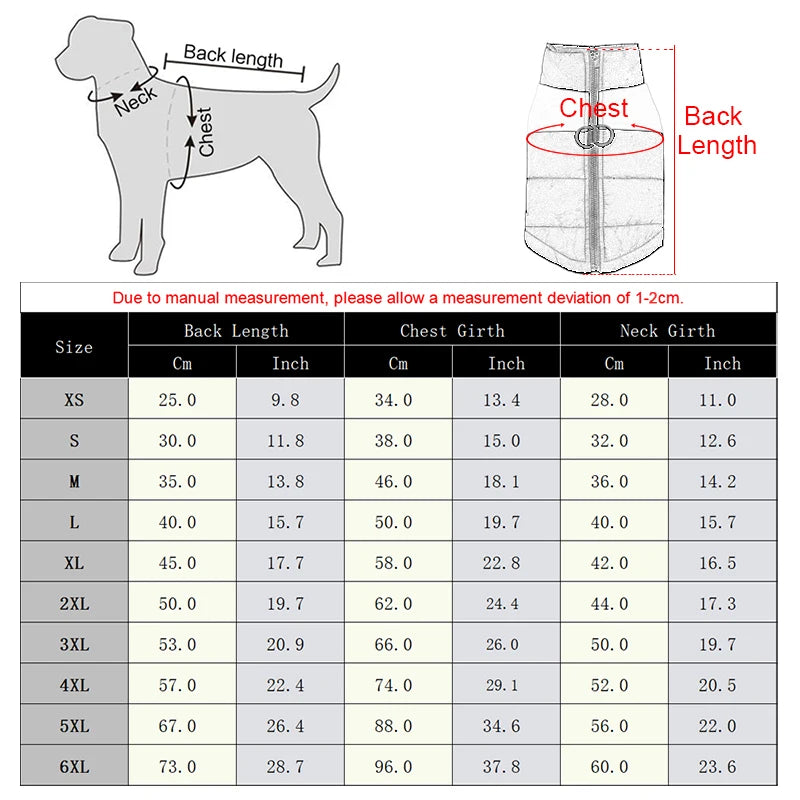 Waterproof Winter Dog Coat for All Sizes