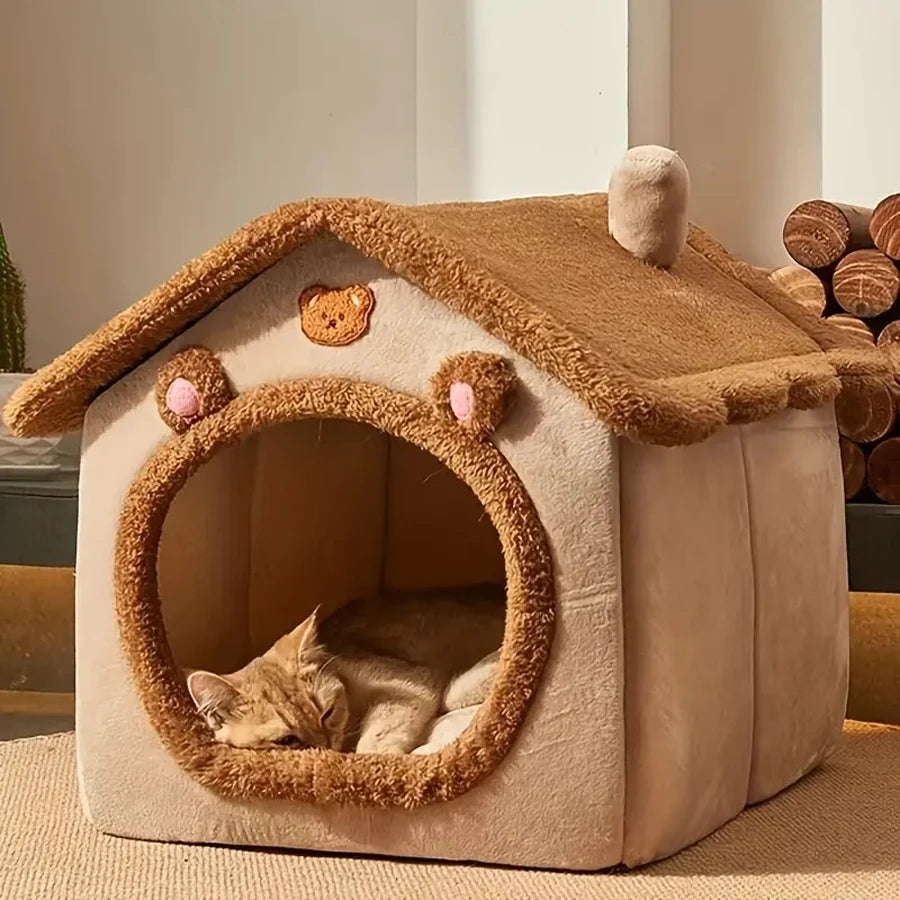 Foldable Washable Cat & Puppy House Bed