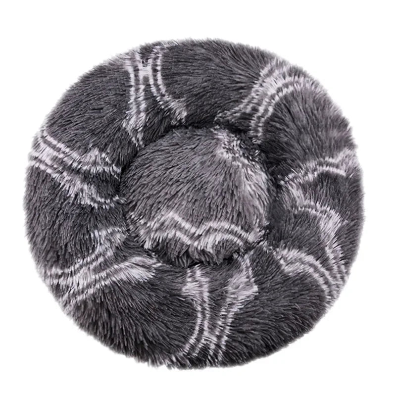 Round Plush Pet Bed for Cats & Dogs (40–90cm)