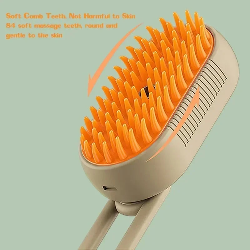 3-in-1 Electric Steamy Pet Brush for Dogs & Cats