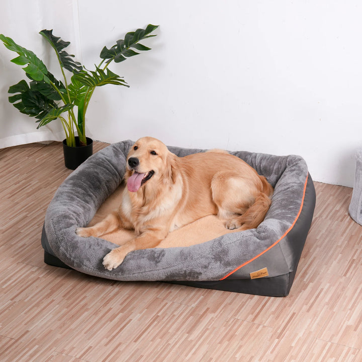 Orthopedic Foam Dog Bed with Bolster (L–3XL)