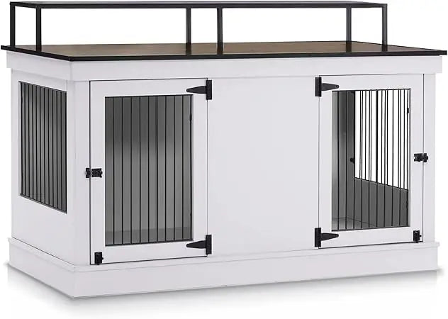 Wooden Dog Crate Furniture TV Stand with Double Doors