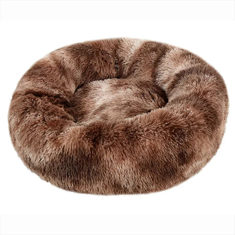 Round Plush Pet Bed for Cats & Dogs (40–90cm)