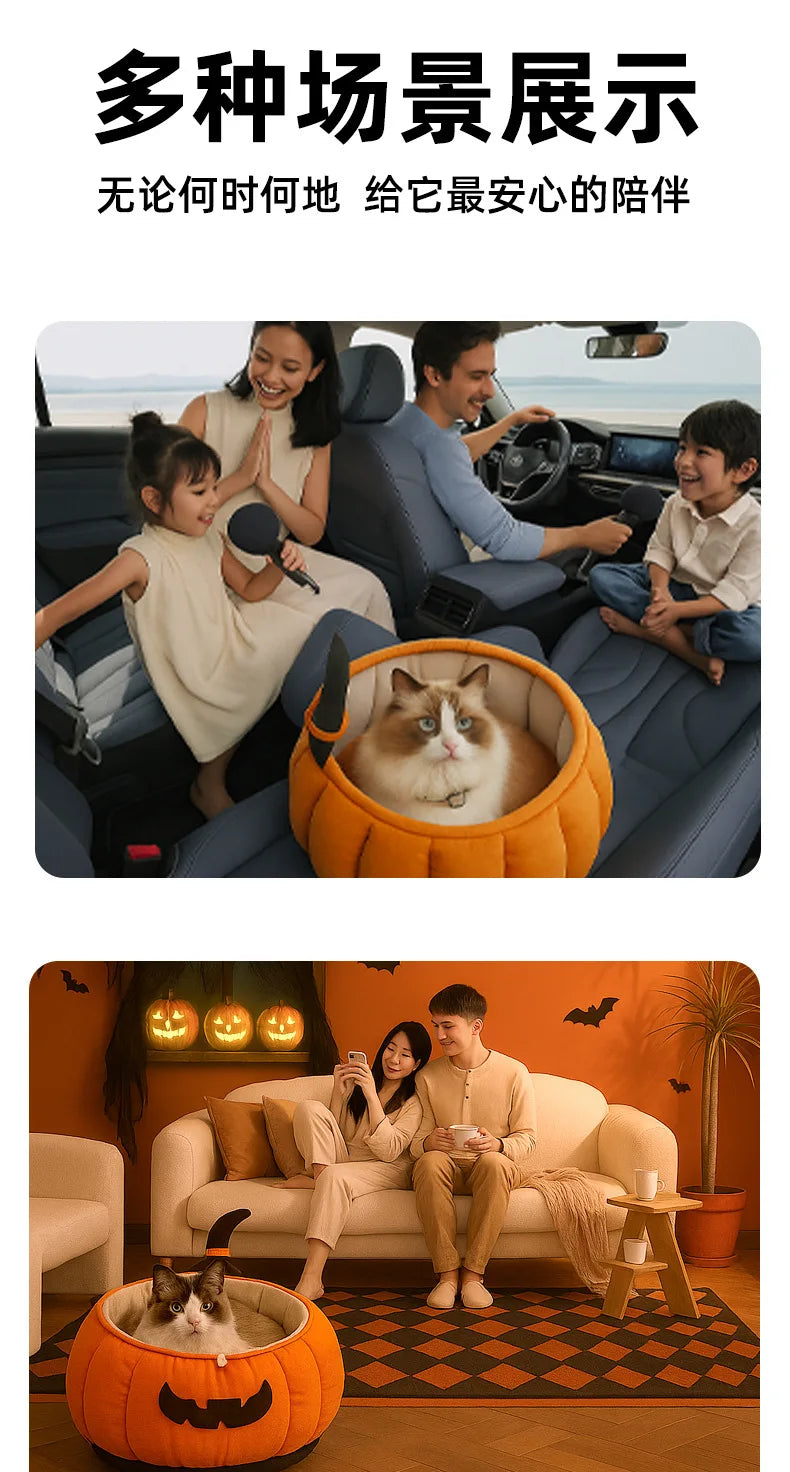 Pumpkin Cat & Dog Bed All-Season House