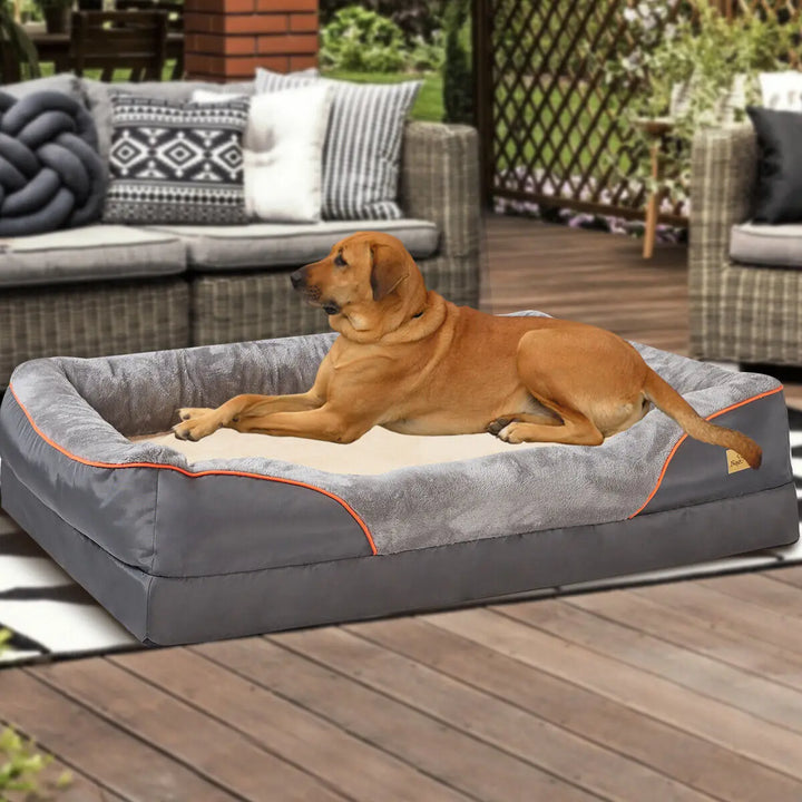 Orthopedic Foam Dog Bed with Bolster (L–3XL)