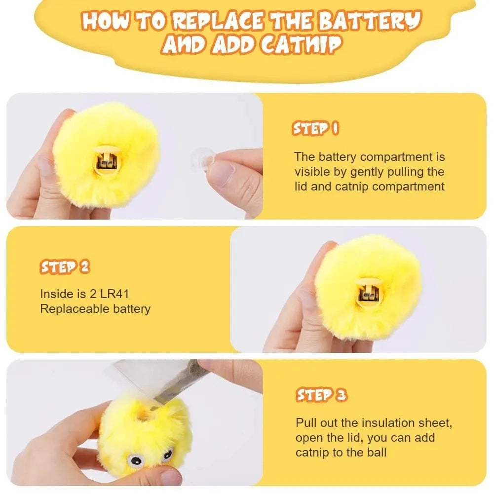 Automatic Interactive Plush Ball Cat Toy