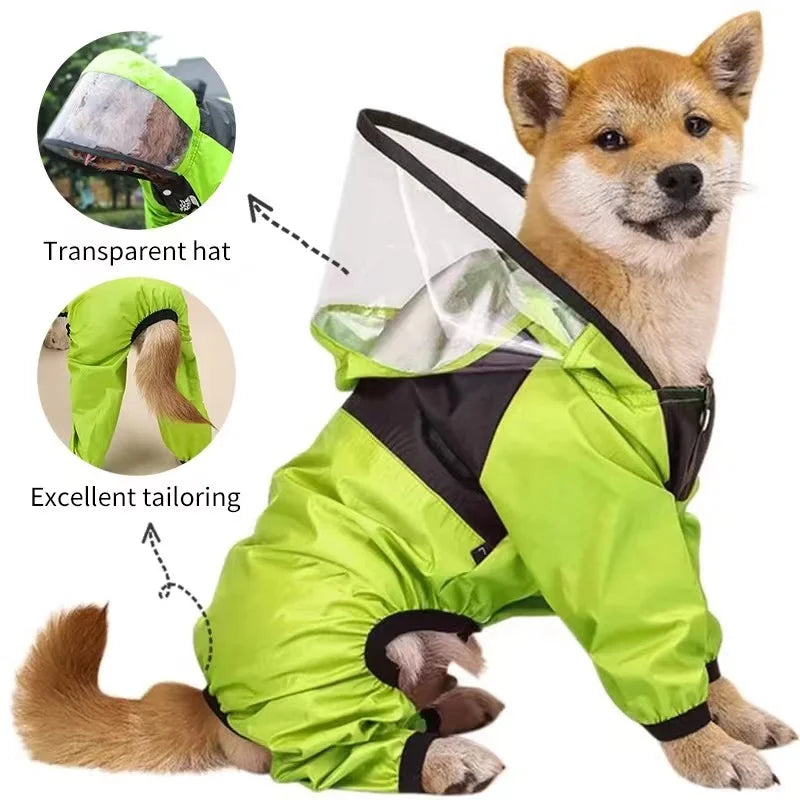 Waterproof Dog Raincoat Jumpsuit