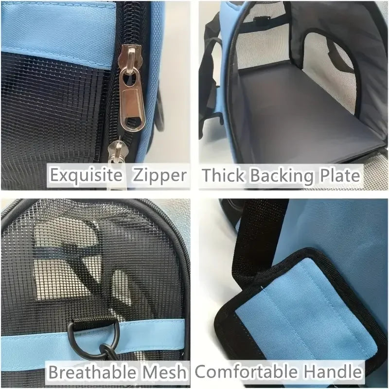 Portable Mesh Pet Carrier Bag for Dogs & Cats