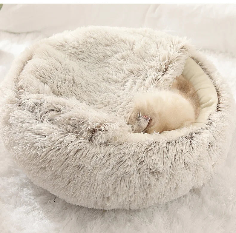 Winter Plush Shell Cat Nest Bed