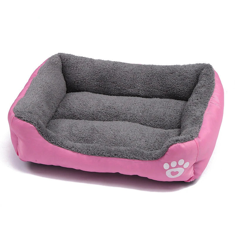 Large Square Plush Dog & Cat Bed