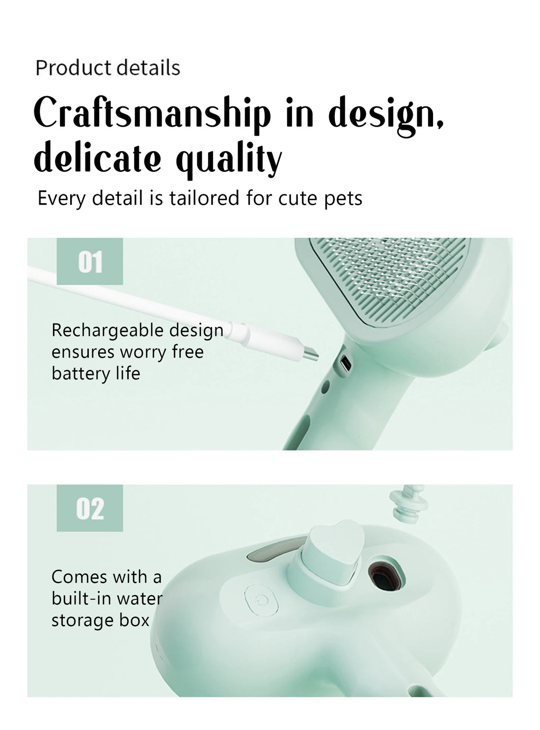 Pet Steam Massage Comb for Dogs & Cats