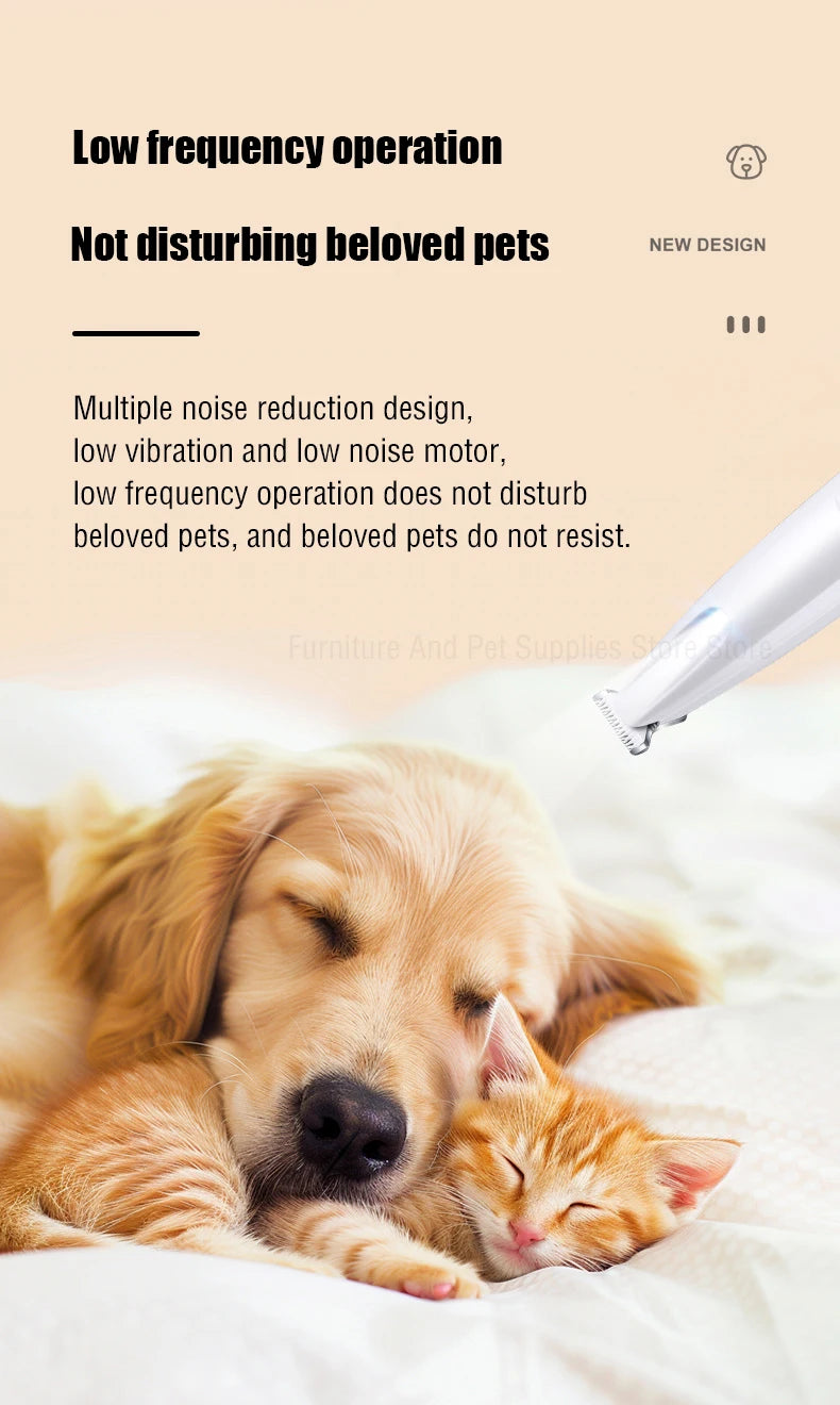 Waterproof Dog Paw Trimmer with LED Light & Display