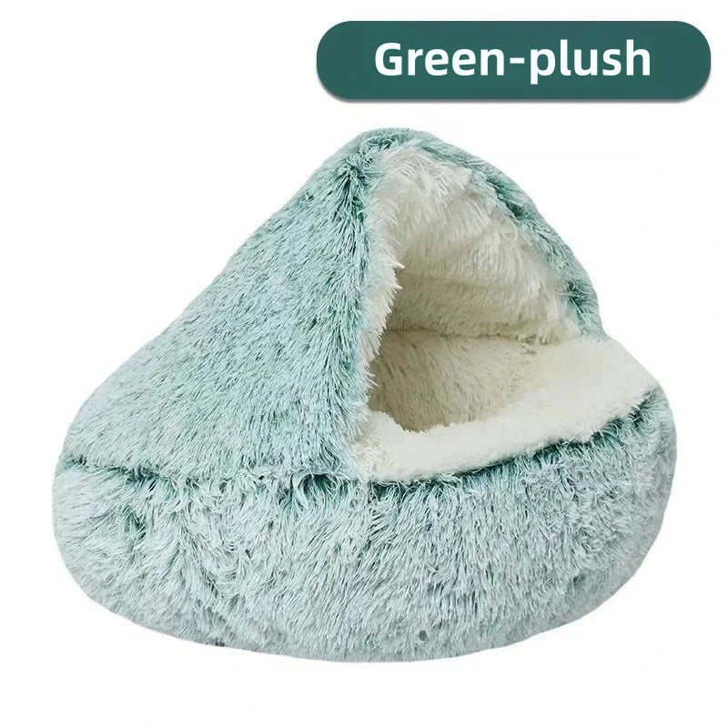 Winter Plush Shell Cat Nest Bed