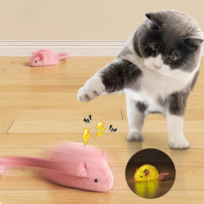 Interactive Plush Mouse Toy for Cats