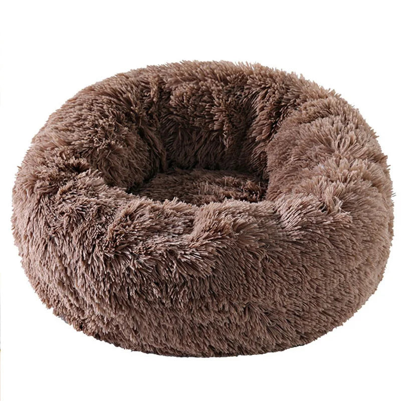 Winter Plush Round Cat & Dog Nest Bed