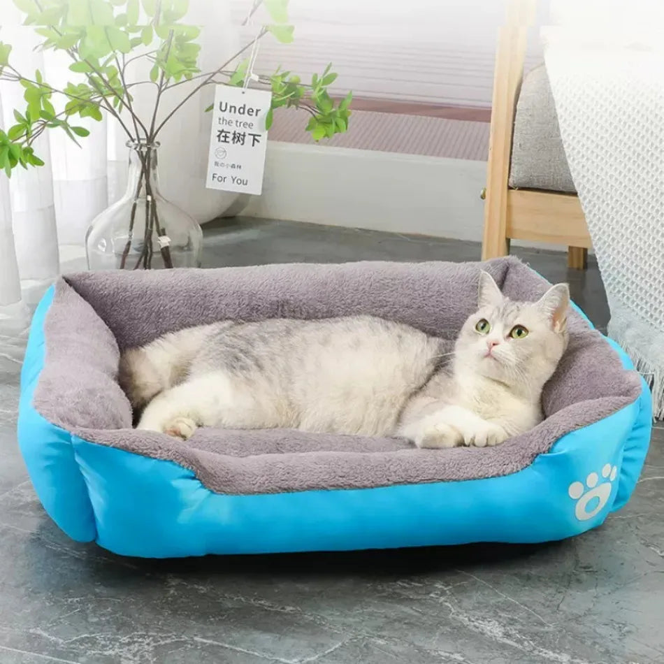 Large Square Plush Dog & Cat Bed