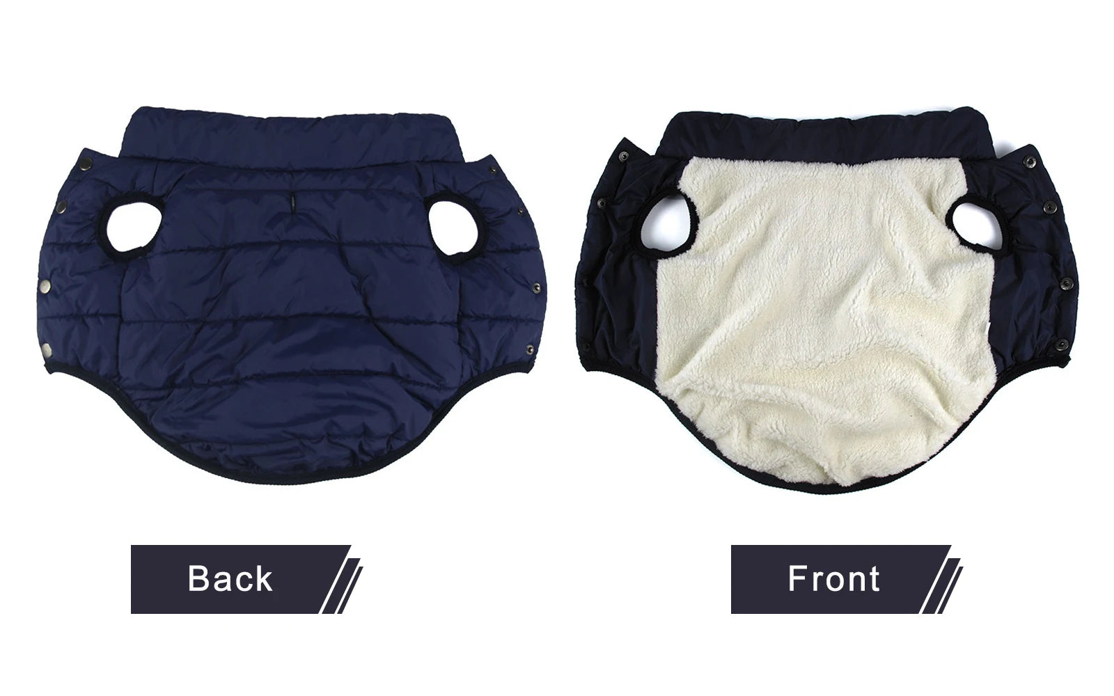 Fleece-Lined Winter Dog Jacket for Small Breeds