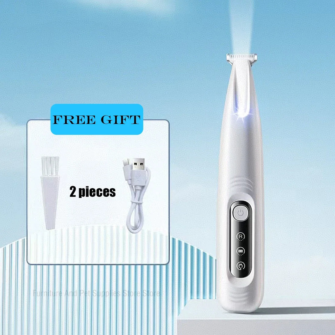 Waterproof Dog Paw Trimmer with LED Light & Display