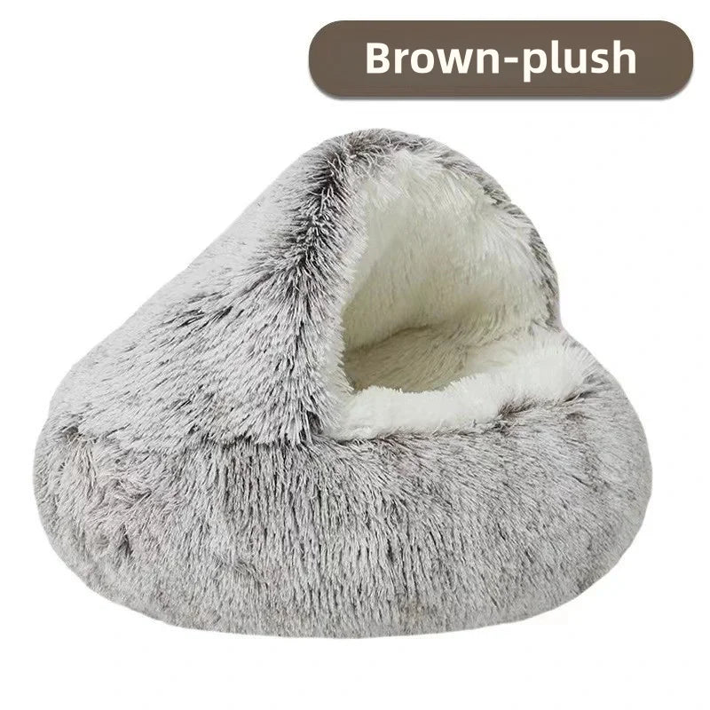 Winter Plush Shell Cat Nest Bed