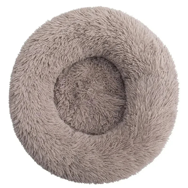 Round Plush Pet Bed for Cats & Dogs (40–90cm)