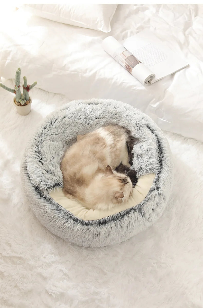 Winter Plush Shell Cat Nest Bed