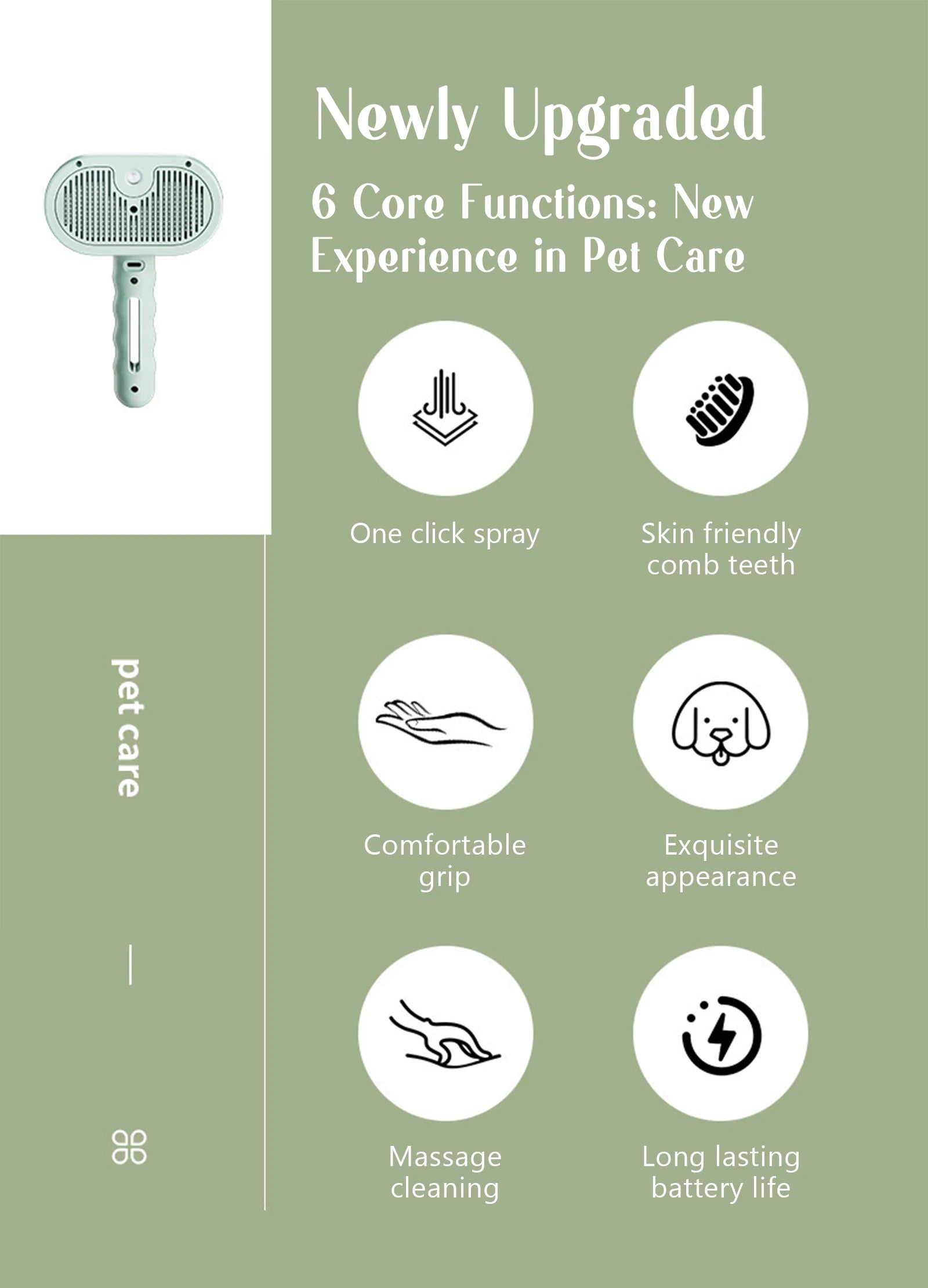 Pet Steam Massage Comb for Dogs & Cats