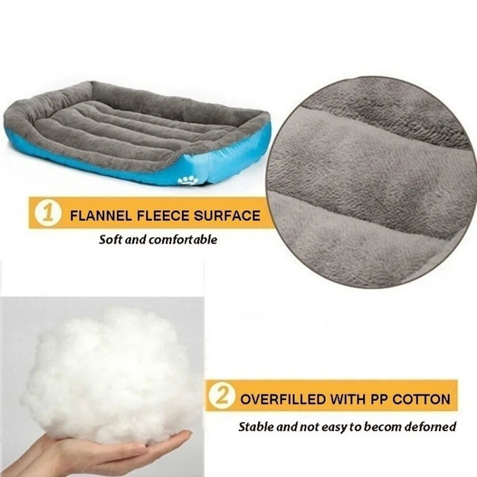 Large Square Plush Dog & Cat Bed