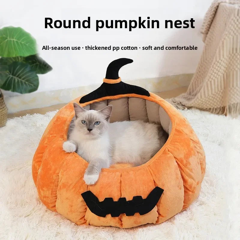 Pumpkin Cat & Dog Bed All-Season House