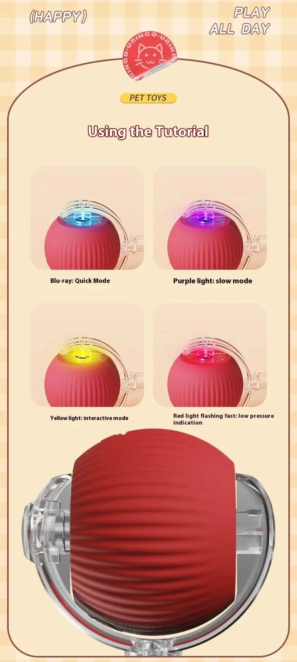 Automatic Smart Rolling Ball Cat Toy