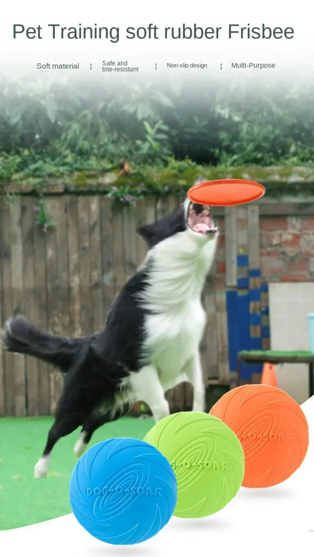 Multicolor Silicone Flying Disc Dog Toy