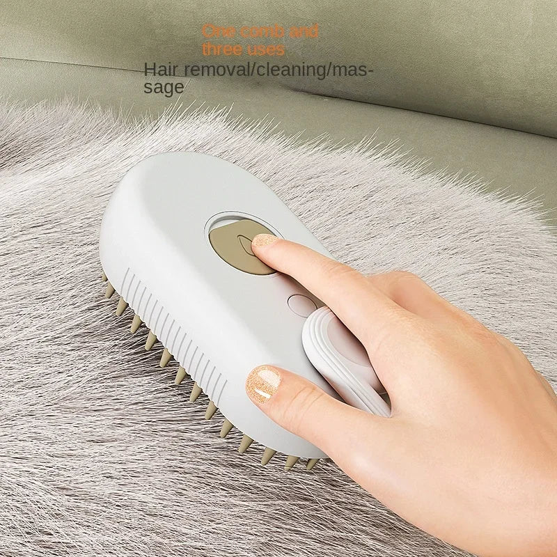 3-in-1 Electric Steamy Pet Brush for Dogs & Cats