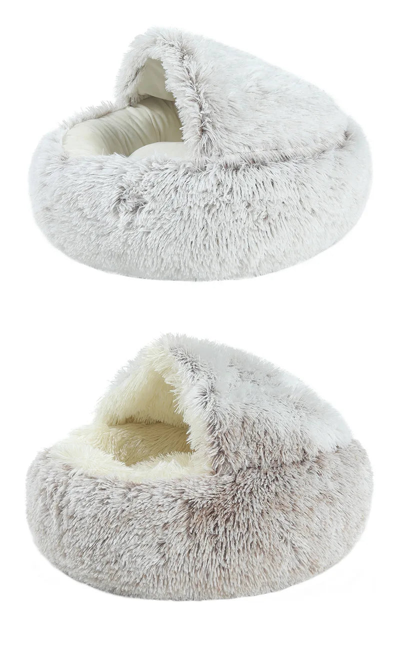 Winter Plush Shell Cat Nest Bed
